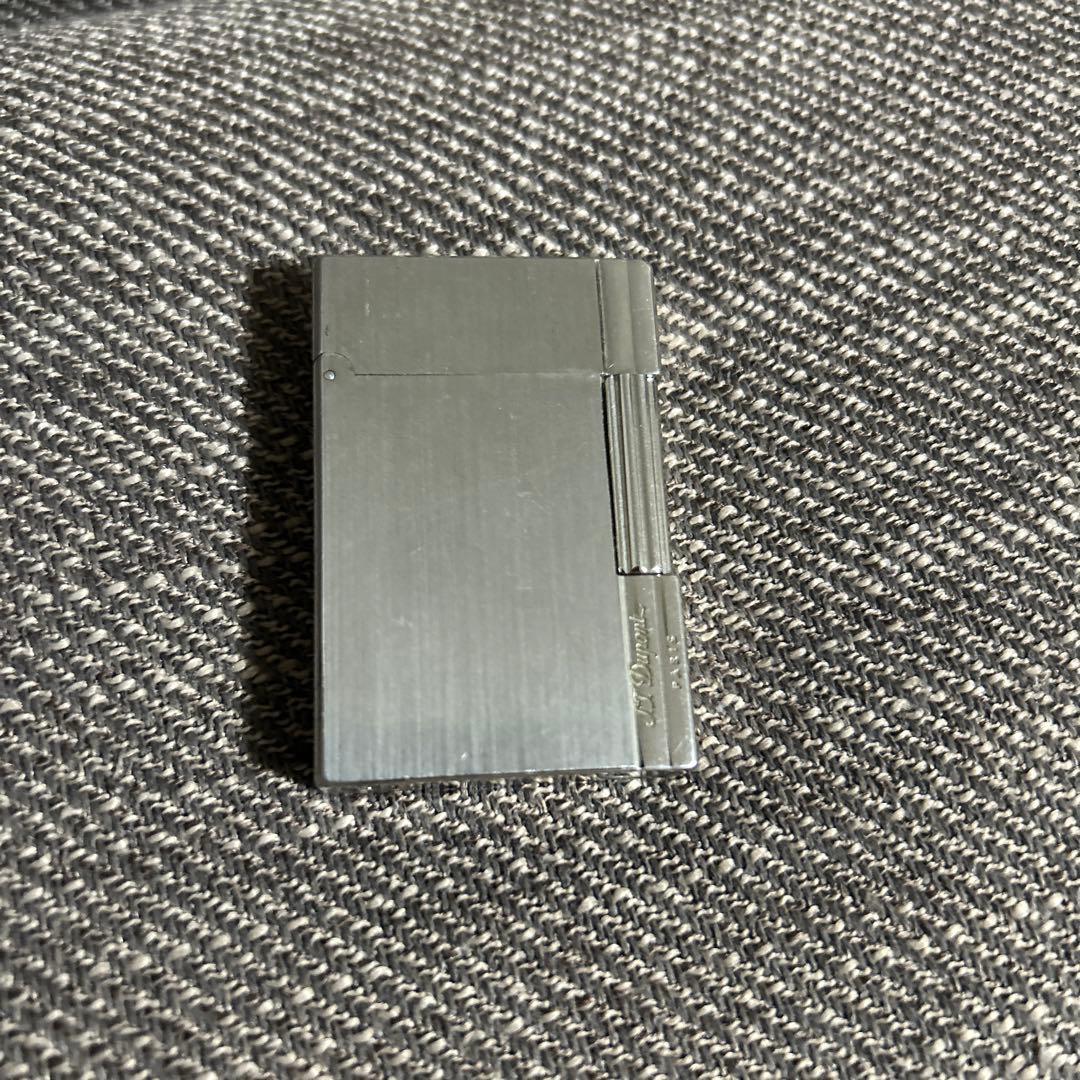 開閉音 良好　デュポン　ガスライター　シルバー　ヘアライン　ライン2s