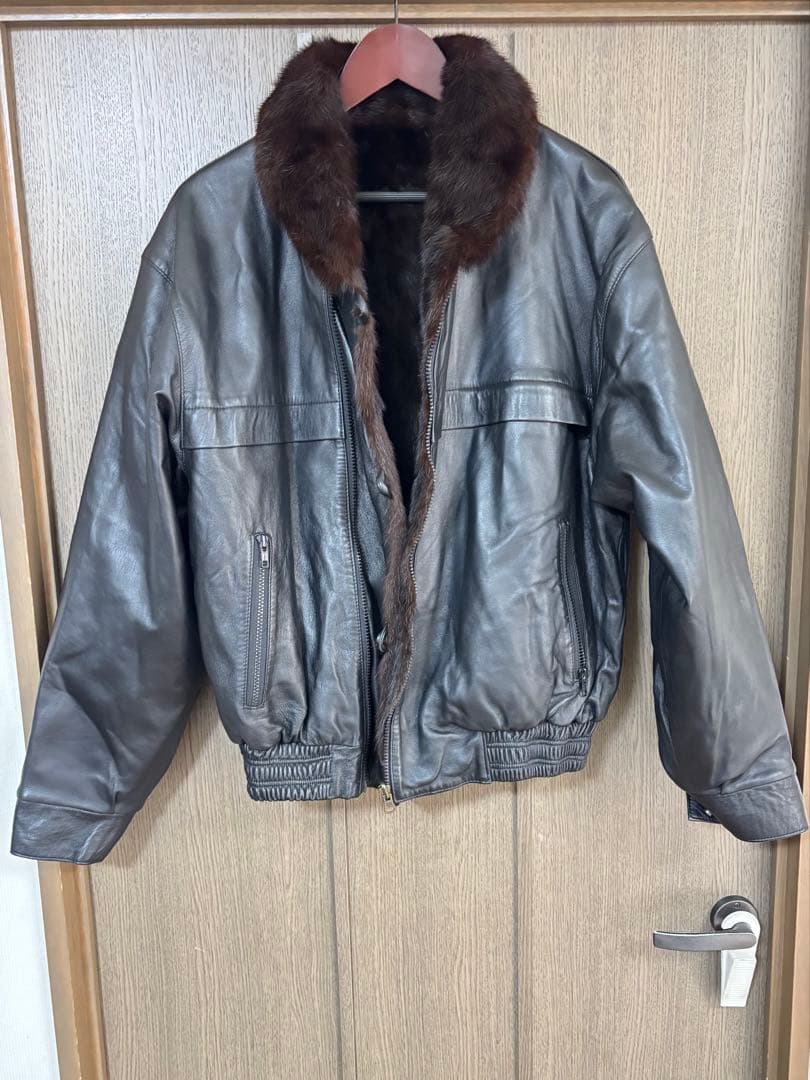 リバーシブル　レザー&ミンクファー　　レザージャケット　レトロ 楽天市場】メンズラムレザー＆ミンクリバーシブルジャケット 送料無料