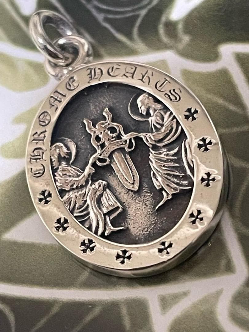 クロムハーツ◆エンジェルメダルオーバルV2 ペンダント　インボイス