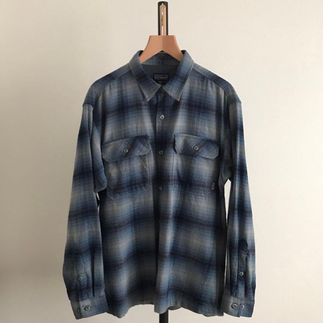 トップス 00s patagonia OMBRE CHECK SHIRT BLUE