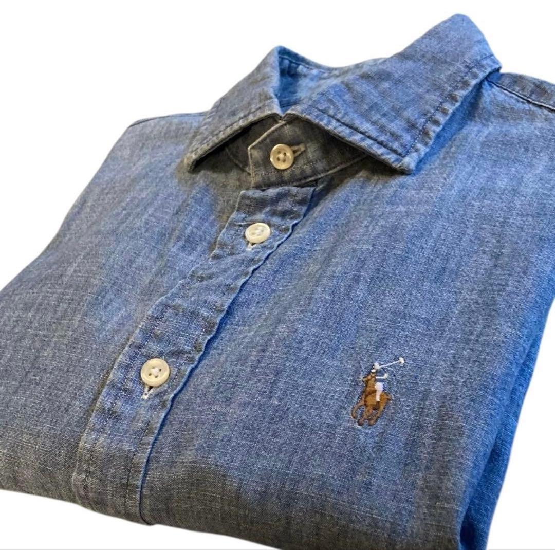 良品】ポロラルフローレン 人気定番マルチポニーダンガリーシャツ M