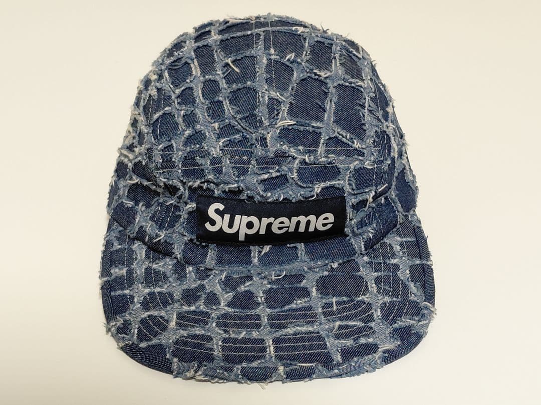 【極美品】 Supreme　Frayed　Croc　Denim　Camp　Cap