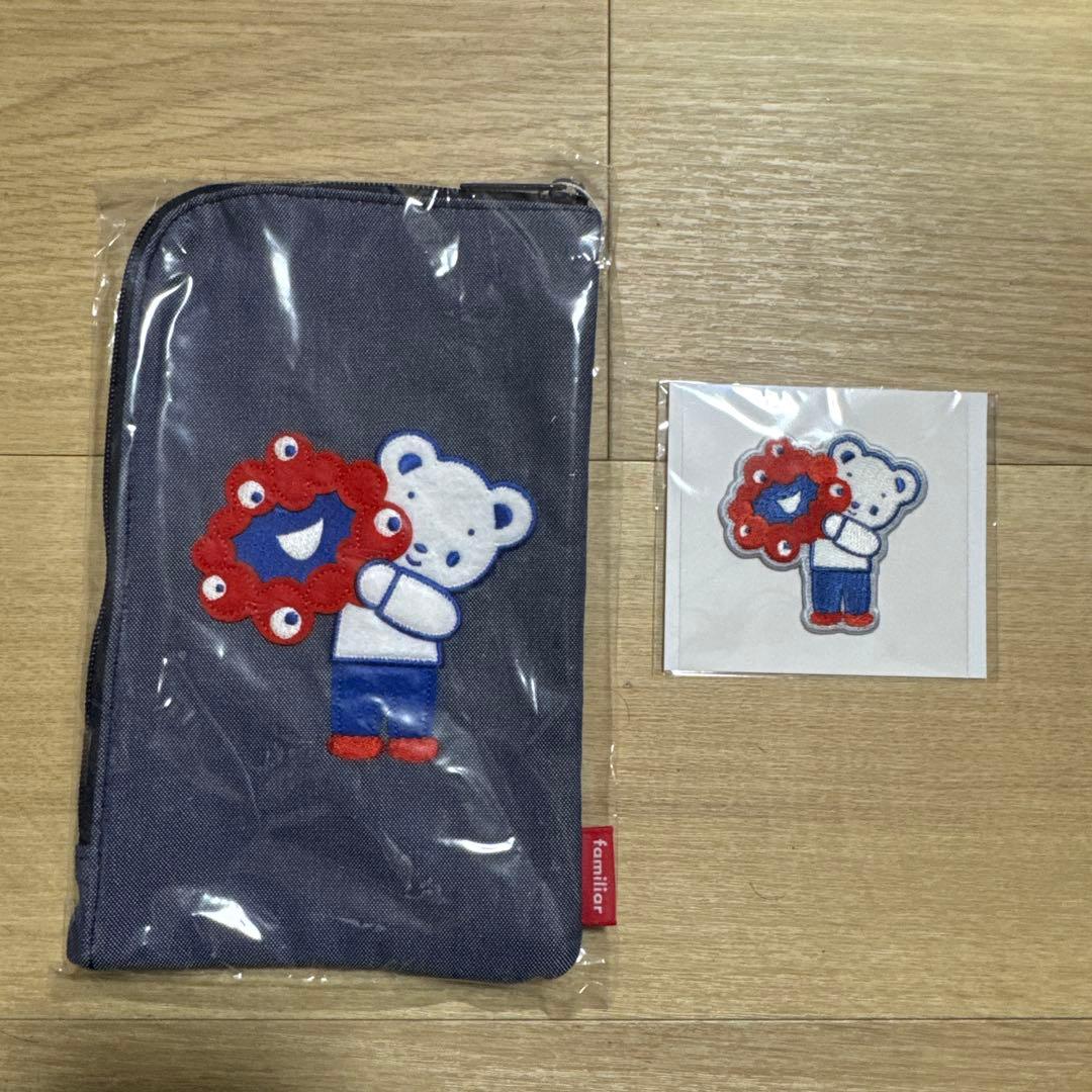 新品未使用　ファミリア　ミャクミャク　万博　ポーチ　ワッペン セット