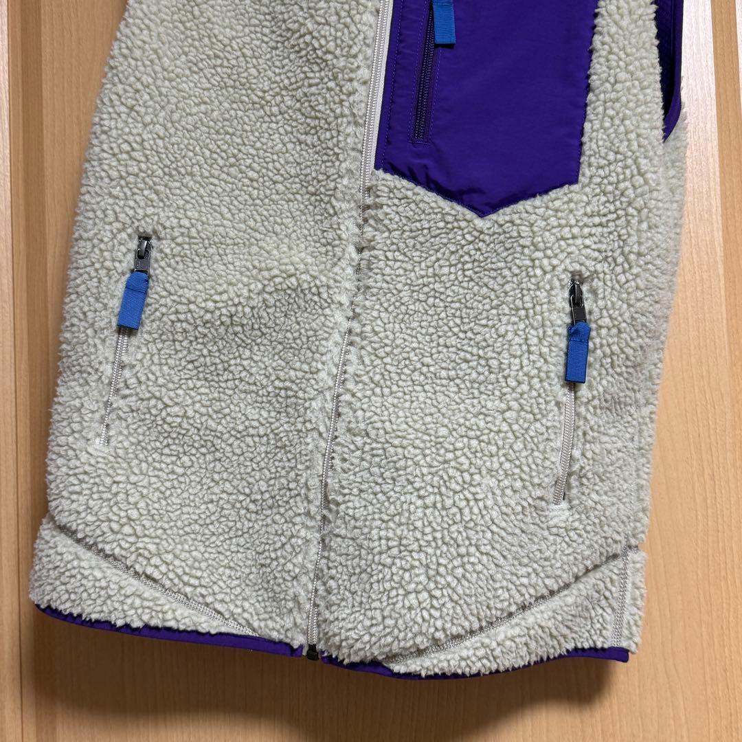 美品】Patagonia レディースフリース ベスト ベージュ・パープル