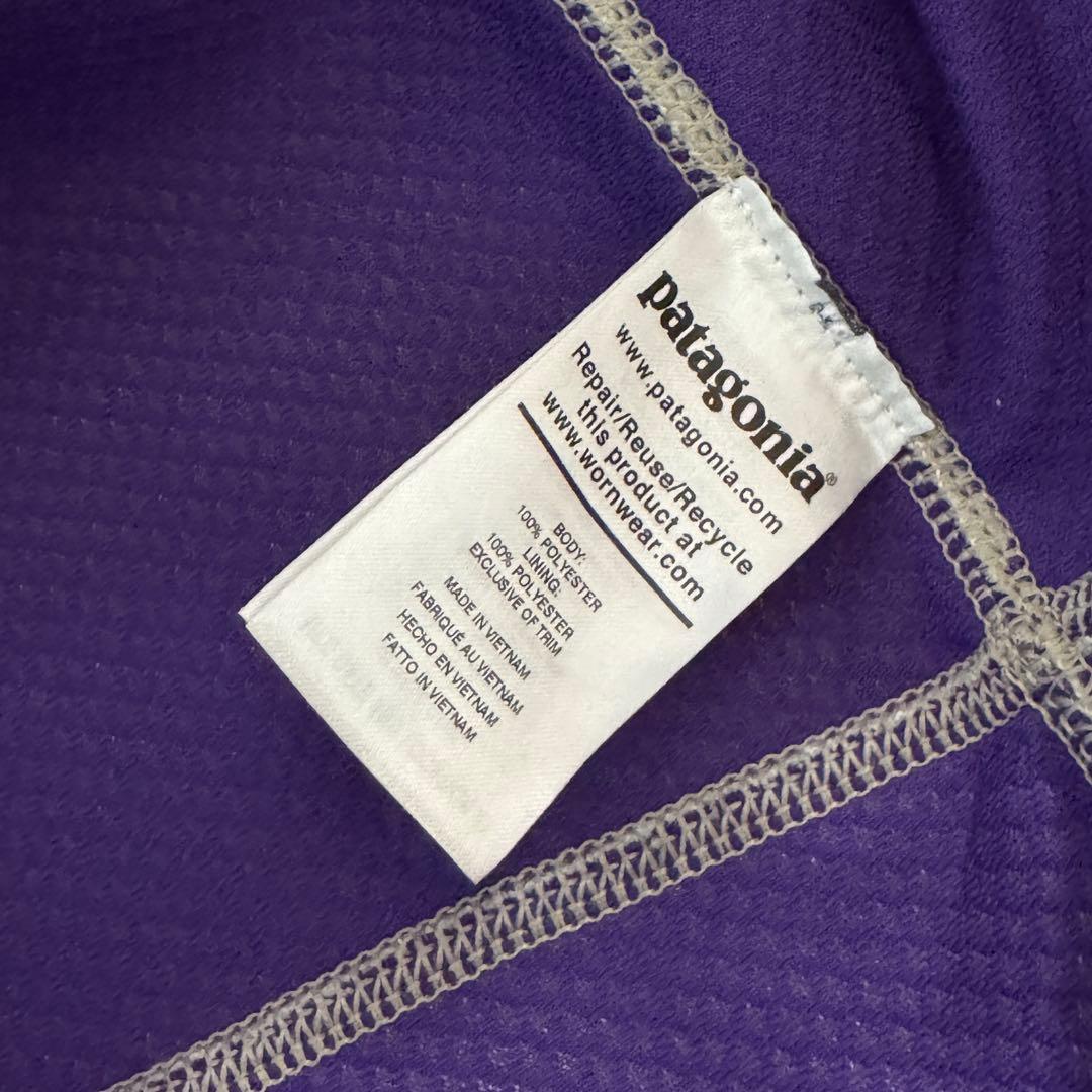 美品】Patagonia レディースフリース ベスト ベージュ・パープル