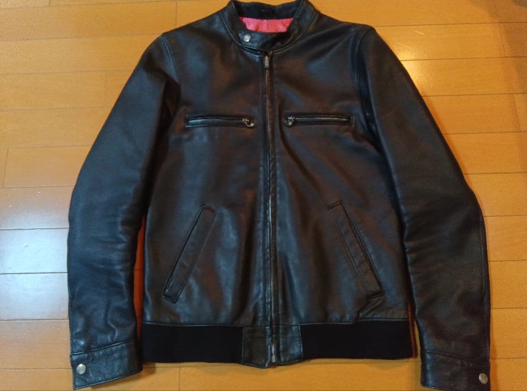 シングルレザーライダースマンダリンカラーブルゾンMブラック黒 ITEMS｜ブラックマーケット｜名古屋の革ジャン取扱専門店｜Lewis