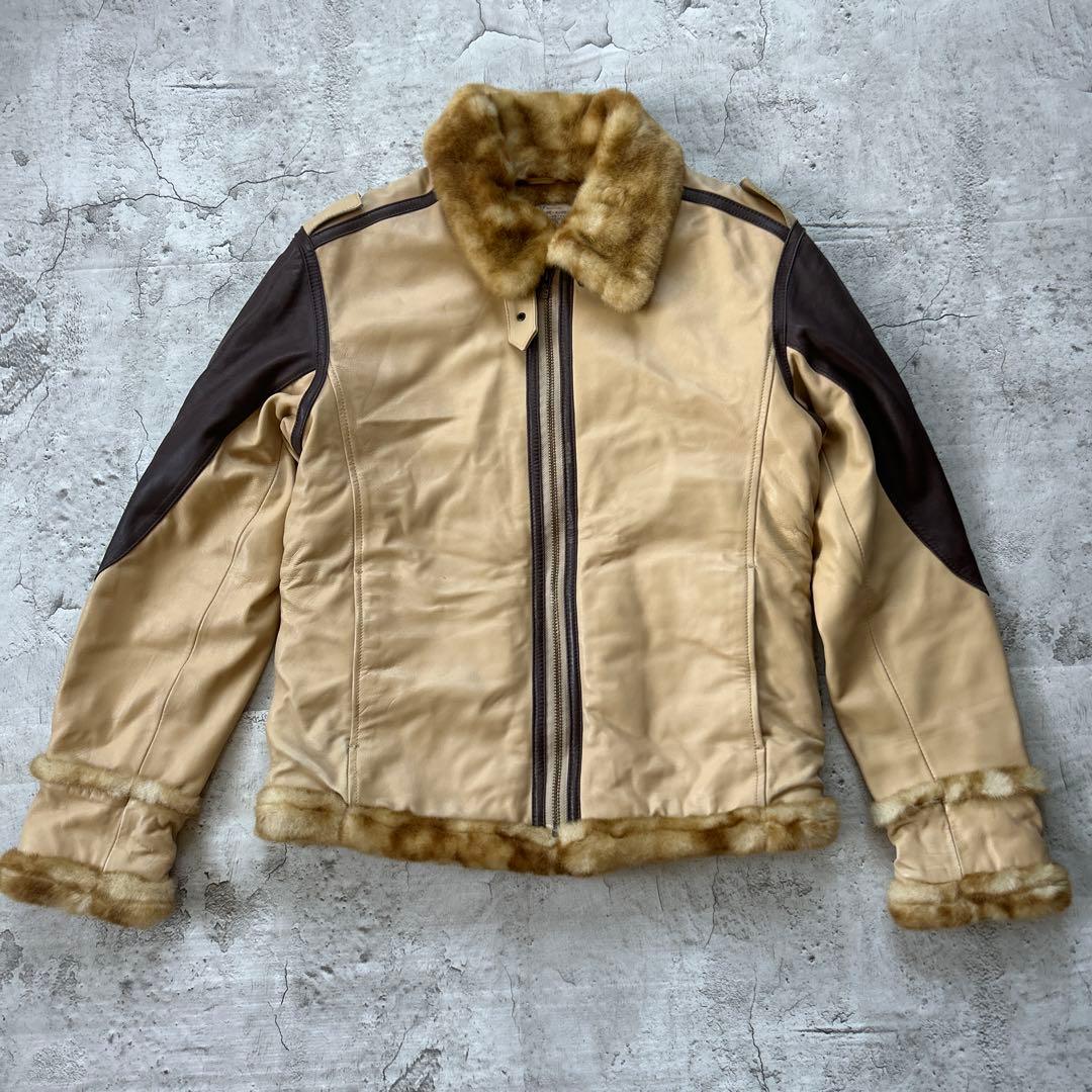 希少 AVIREX 羊革 ラムレザー B-3 ボマージャケット M