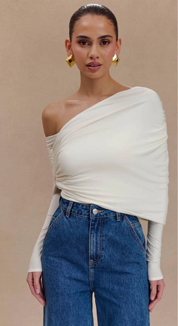 新品/タグ付　MESHKI アイボリー ベアトップ・チューブトップ