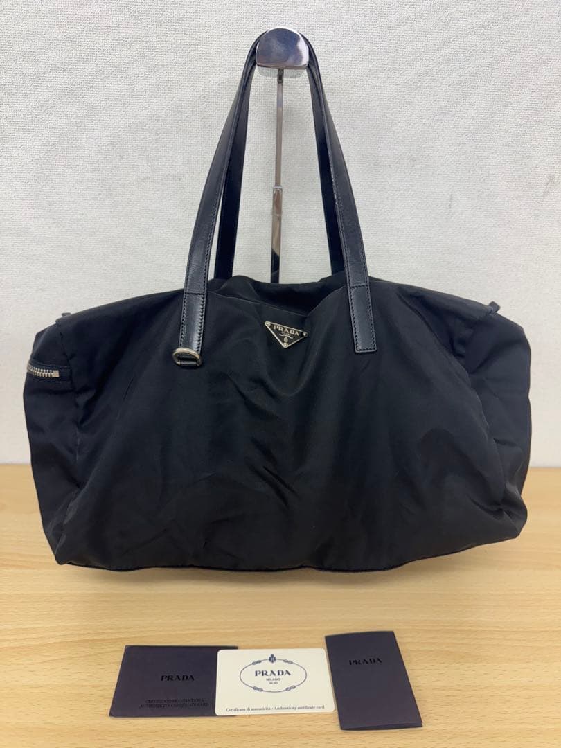 PRADA プラダ トライアングルロゴ ミニボストンバッグ　ナイロン　ブラック