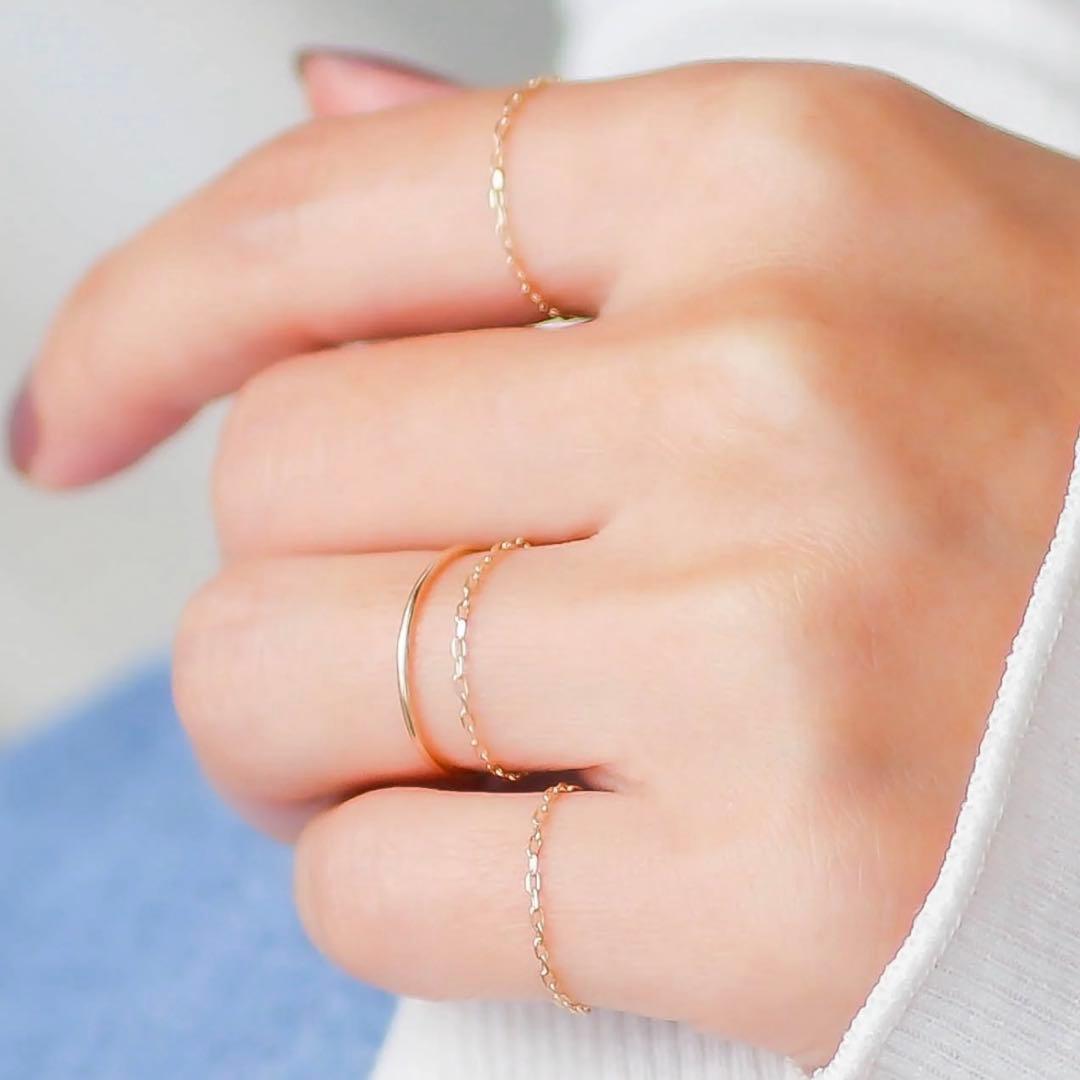 cococaru K10 YG ゴールド 地金 リング 2本 14号