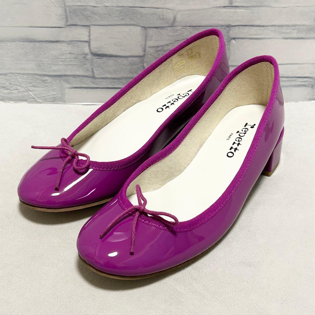 ほぼ新品 レペット カミーユ【38】バレエシューズ 紫 エナメル