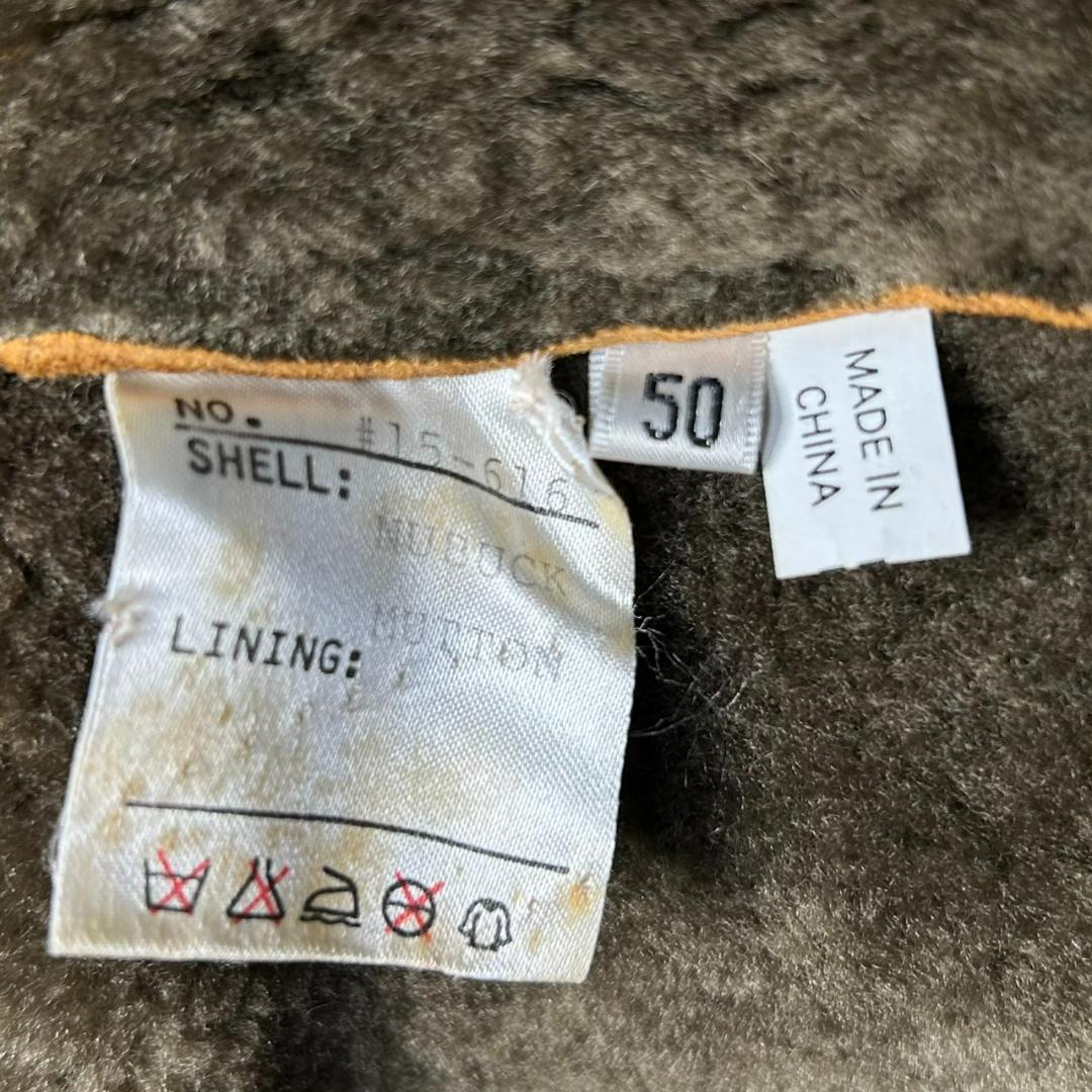 VIA NUOVA リアルムートンジャケット 50 XL 羊革 B-3 茶 希少