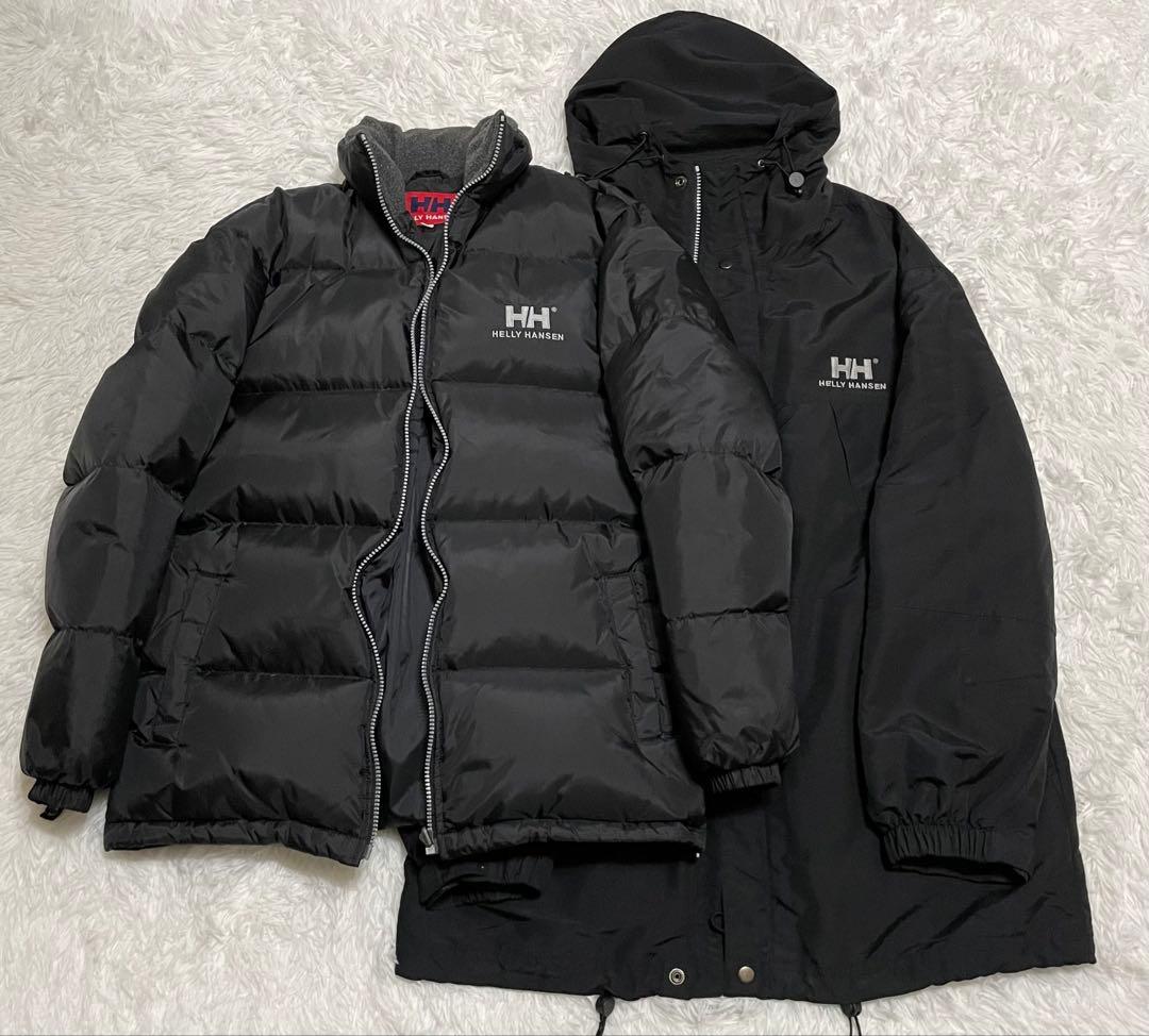 最終セール★ヘリーハンセン3wayダウンジャケット　マウンテンパーカー　黒　 M