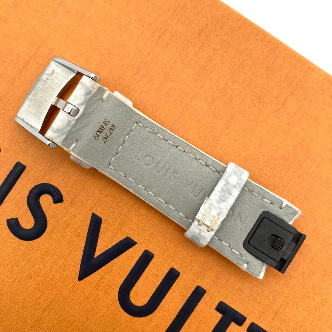 美品 ルイヴィトン タンブール ベルト モノグラム ワンタッチ ホワイト