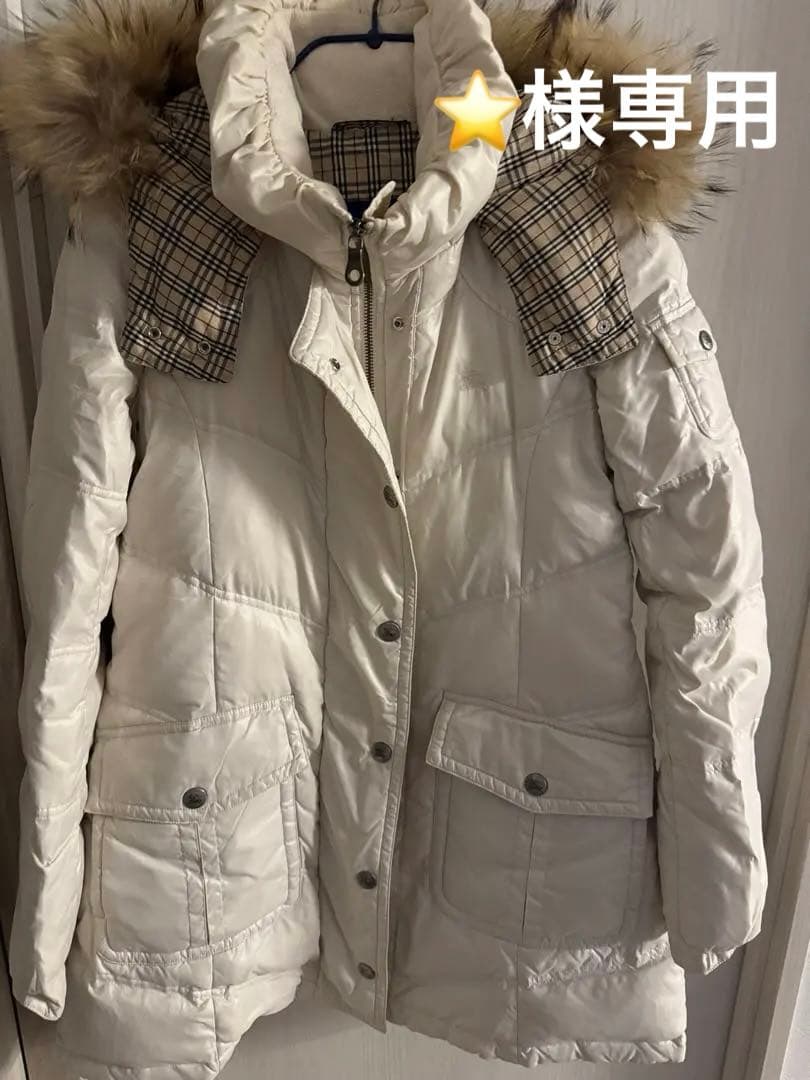 Burberry チェック柄ダウンジャケット ホワイト