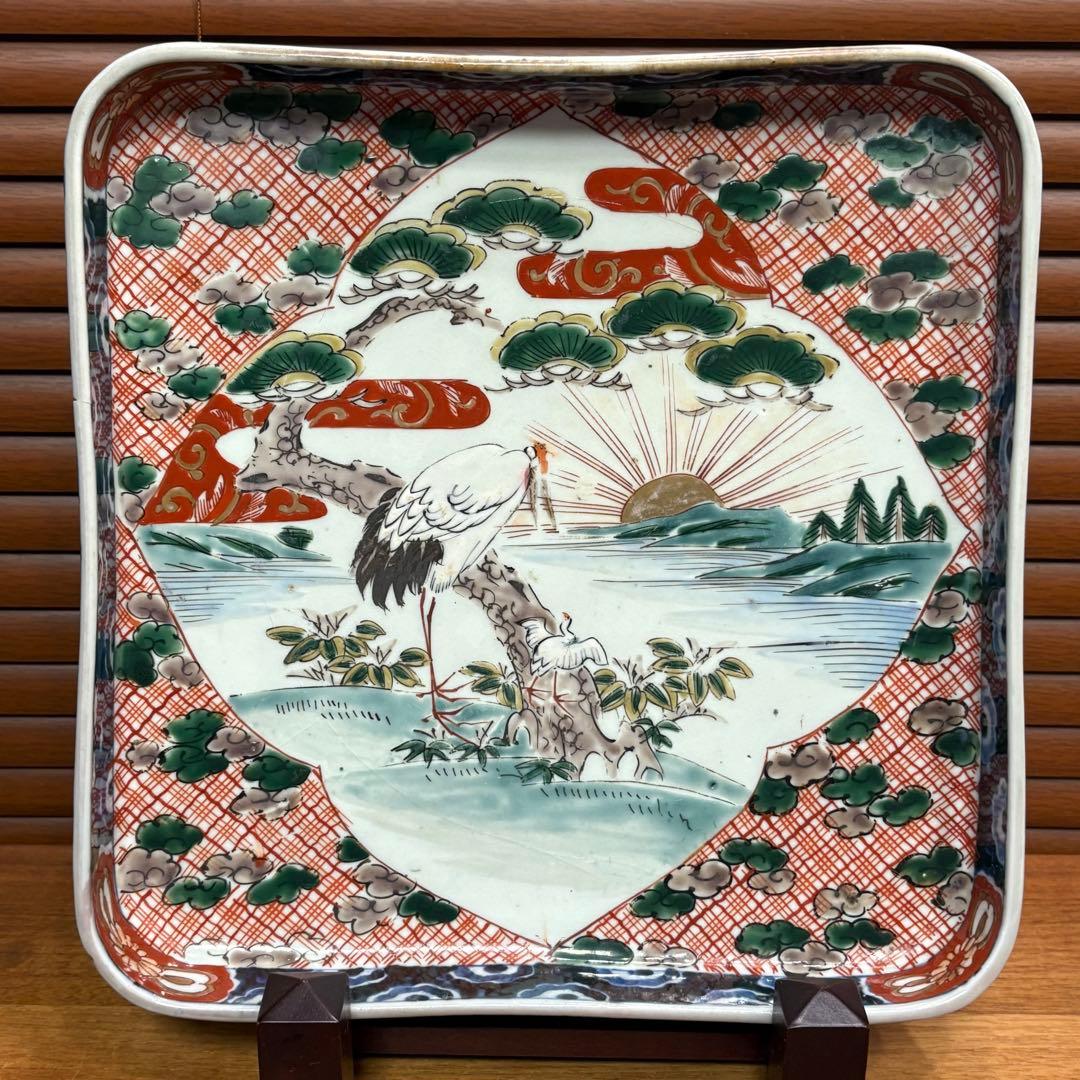 江戸時代　古伊万里　鍋島　赤絵　皿