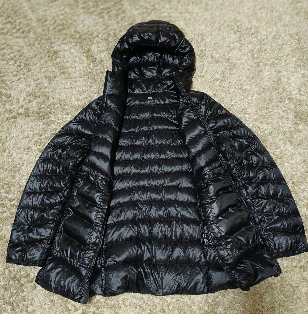 美品 UNIQLO ユニクロウルトラライトダウン フーデッドロングコート L