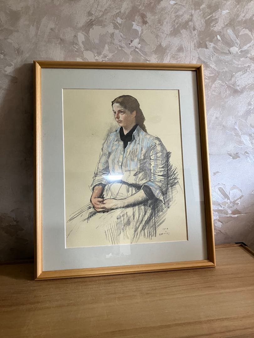 小磯良平　外国夫人　女性の肖像 リトグラフ 1976年 Yahoo!オークション - 小磯良平 「外国婦人 Foreign Woman」1976