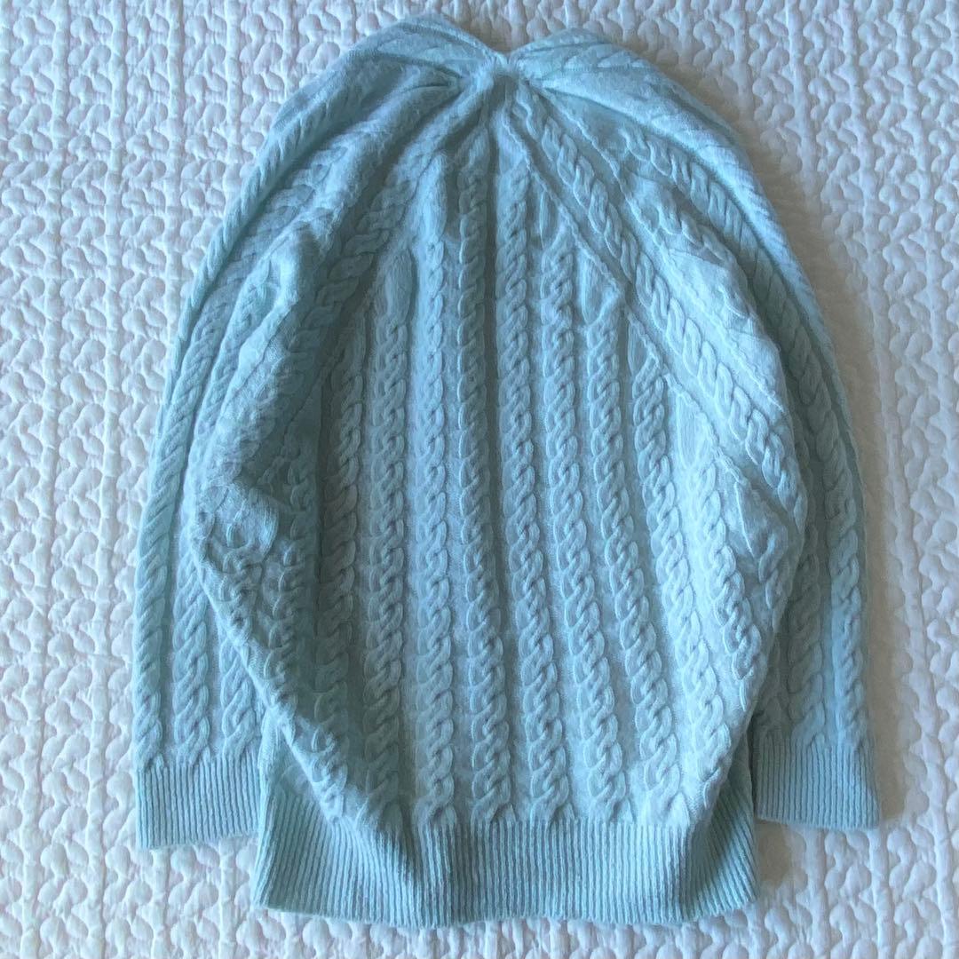 マッキントッシュフィロソフィー ホールガーメントケーブルニット 水色