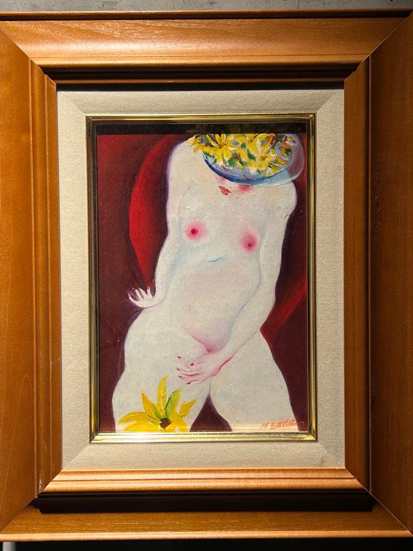 裸婦画　肉筆油彩画　直筆サインあり