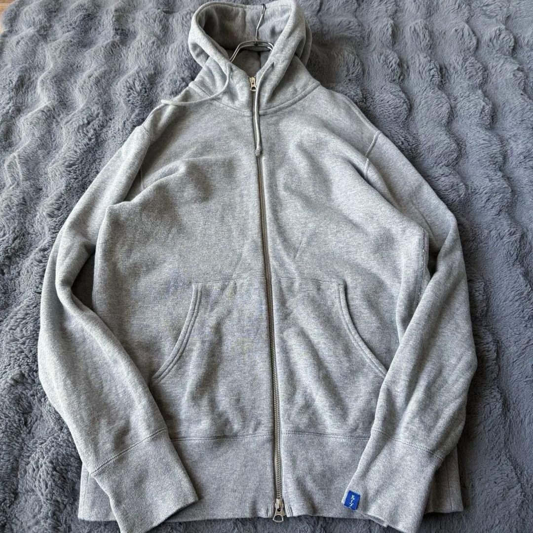 LOOPWHEELER グレー ハイネック ジップアップパーカー XL コットン