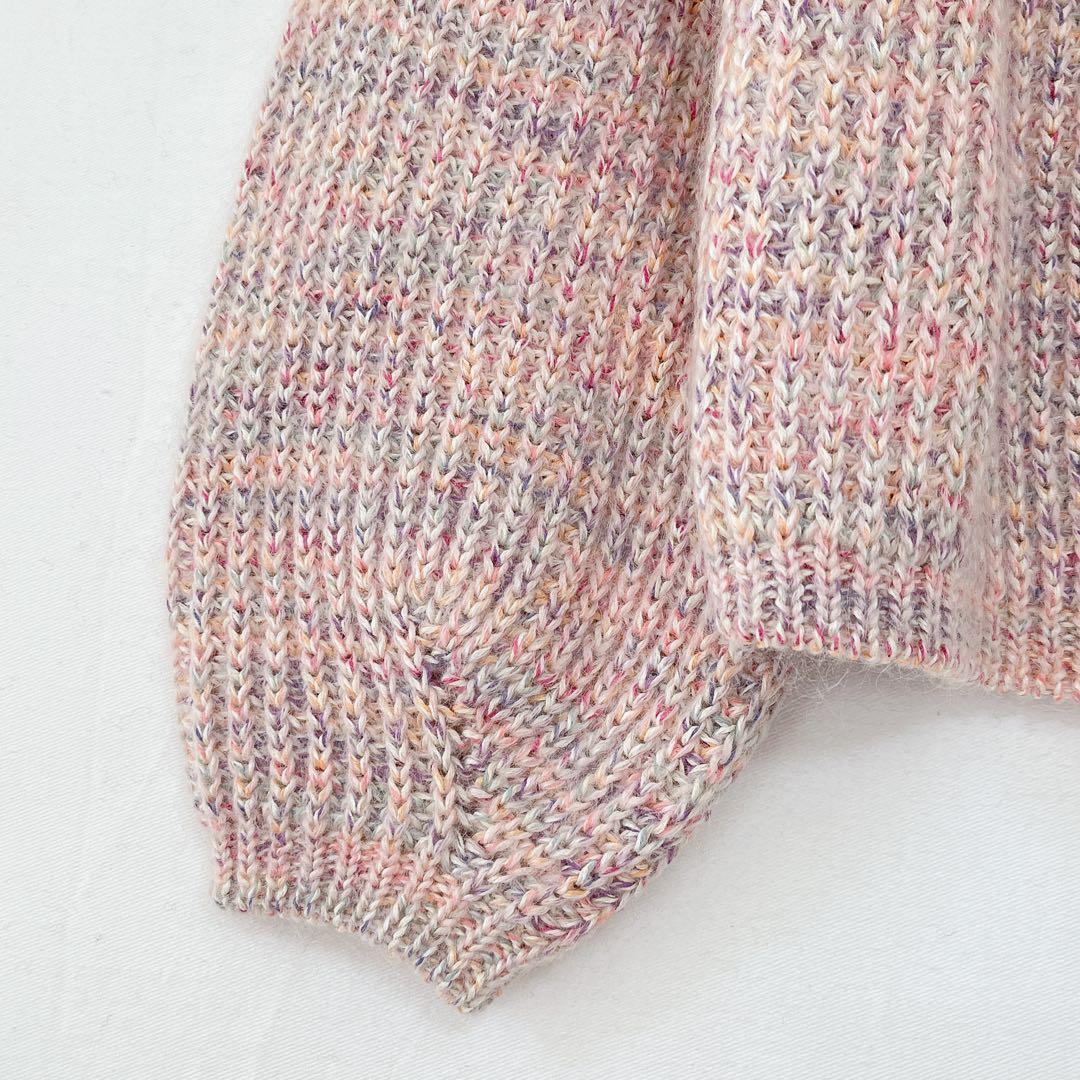 1299】アナイ モヘヤ+カラー杢地柄 プルオーバー 36 ピンク - メルカリ