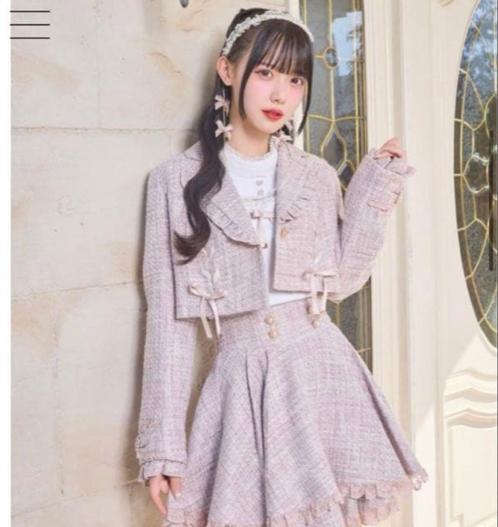 ROJITA サイドレースアップショートジャケット ピンク