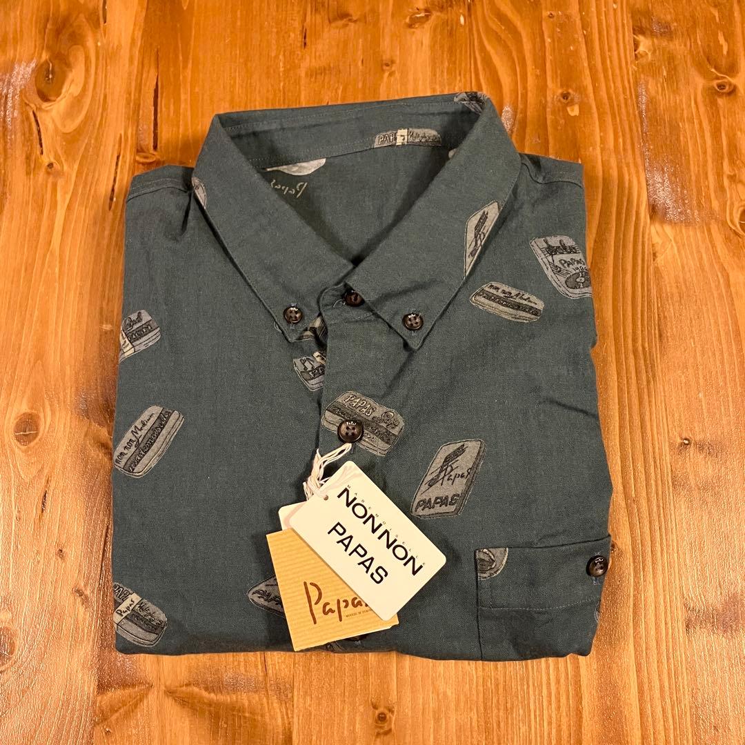 マドモアゼルノンノン　長袖シャツ　ボタンダウン　パパス　Mサイズ　Papas