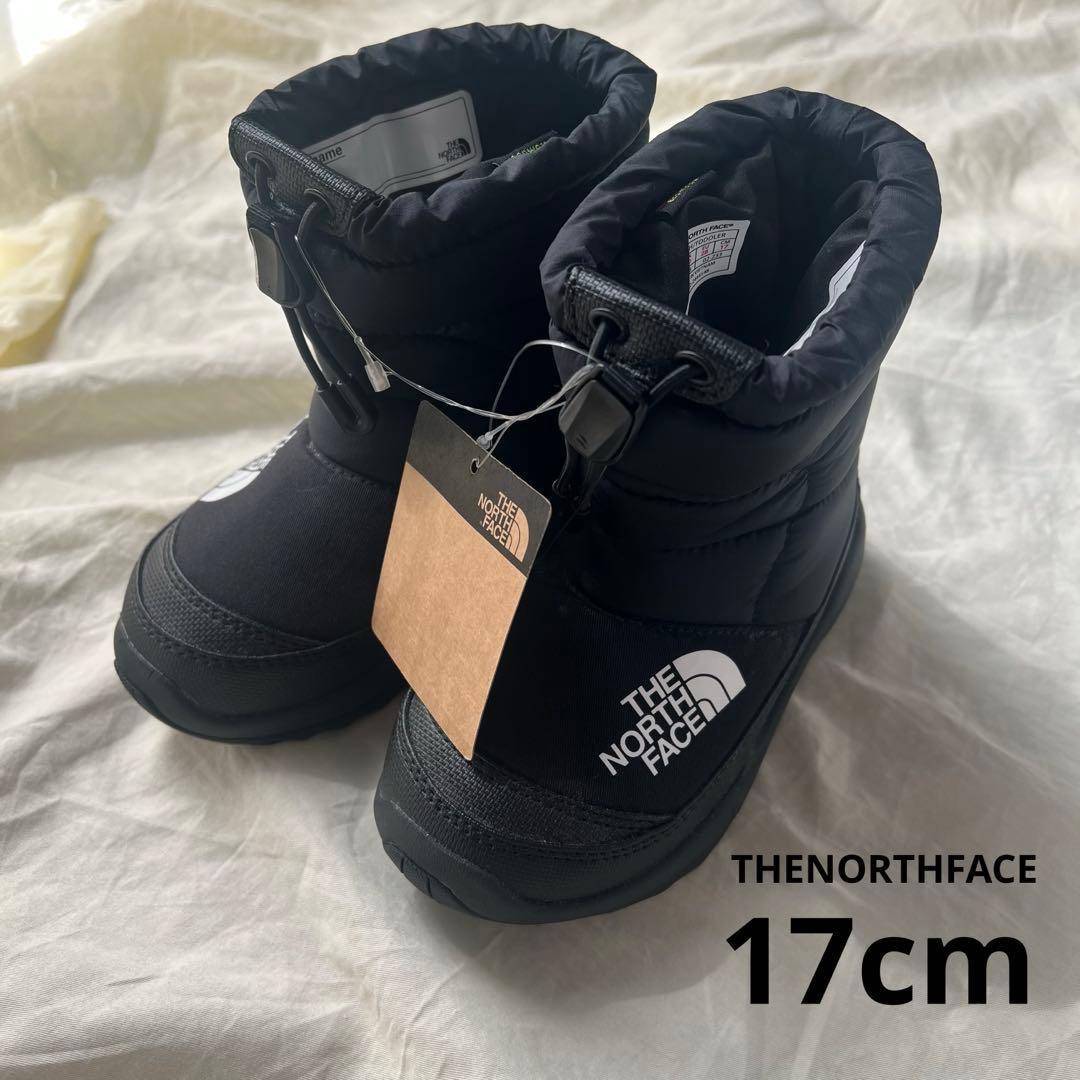 【新品】ノースフェイス キッズ ブーツ 靴 ヌプシ ブラック ジュニア 防寒 ザ・ノース・フェイス ヌプシ ブーティ ロゴ ショート キッズブーツ