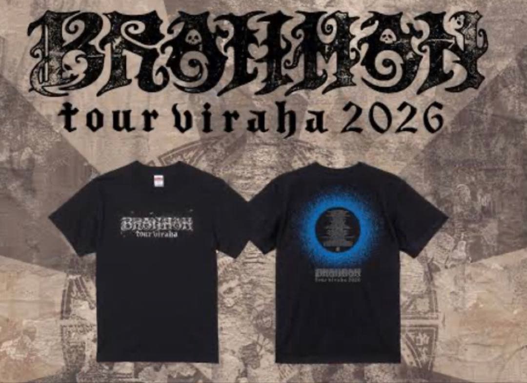 Brahman tour viraha 2026 Tシャツ【ブラック】 BRAHMAN tour viraha 「T-SHIRTS B」 PRICE: ¥3,500- Col: BLACK/WHITE