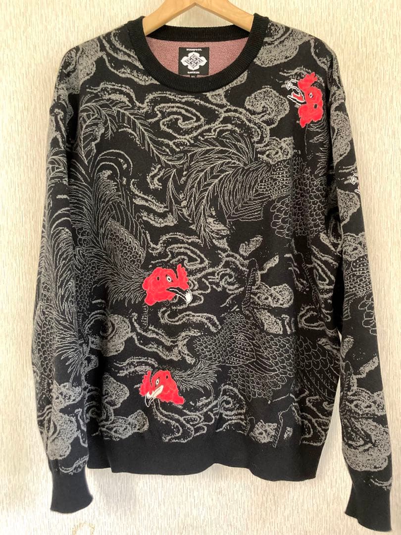 XL GAKKIN BUDSPOOL 渦軍鶏 ニット セーター 黒 美品 - メルカリ