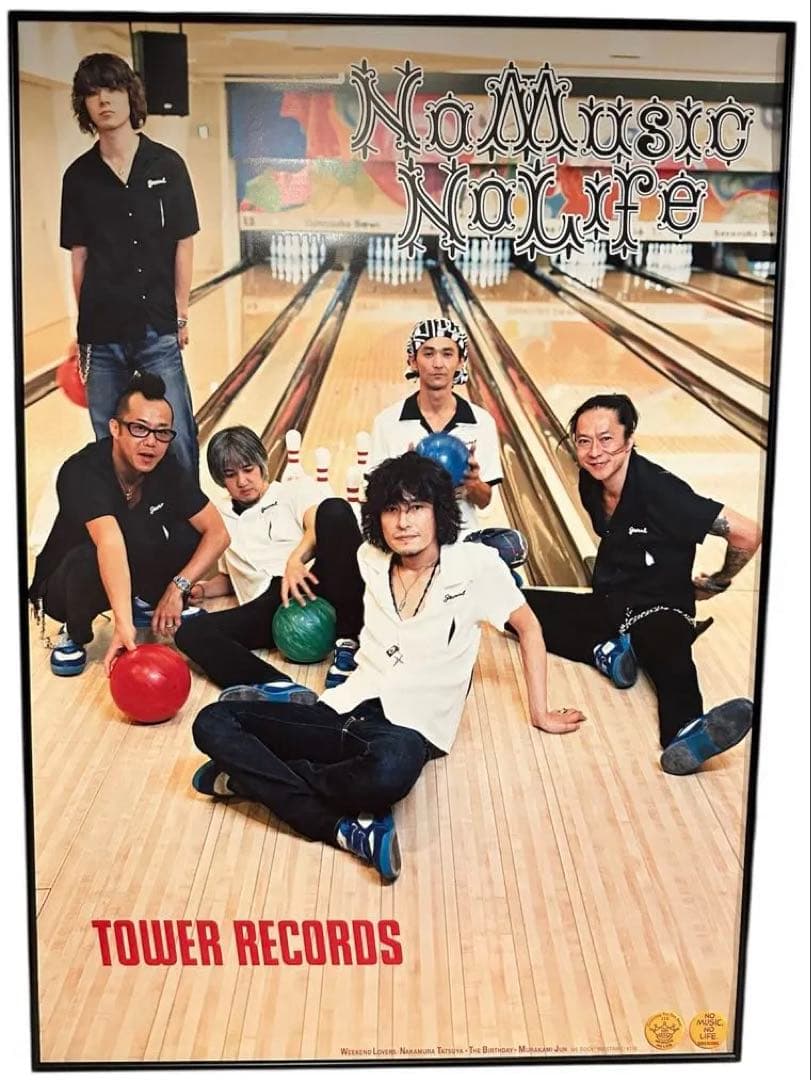 タワレコ NO MUSIC, NO LIFE ポスター The Birihday NO MUSIC, NO LIFE.」にThe Birthday、ステージに立つチバユウスケが