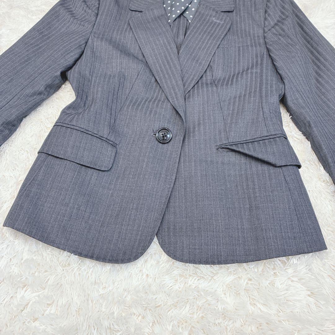 エヌラインプレシャス パンツスーツ セットアップ 9号 M グレー シルク