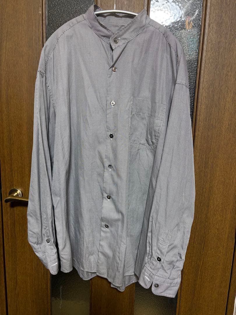 トップス SWISS COTTON STAND COLLAR CHECK SHIRTS