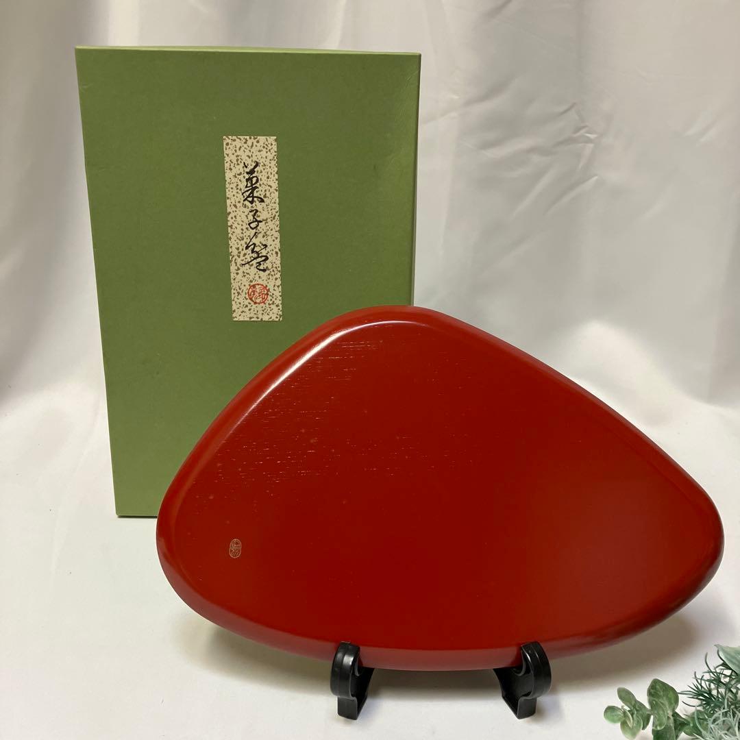 新品 象彦 源氏雲シリーズ 蛤形菓子盆 木製漆器 朱色 金箔 箱入 - メルカリ