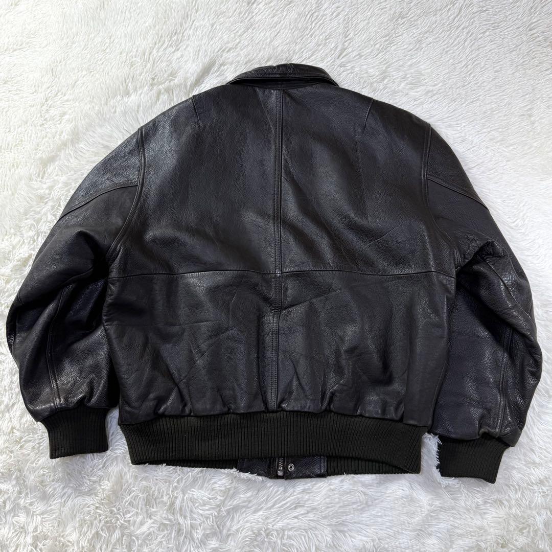 美品】90s A-2 フライトレザージャケット ダークブラウン 牛革 短丈 M