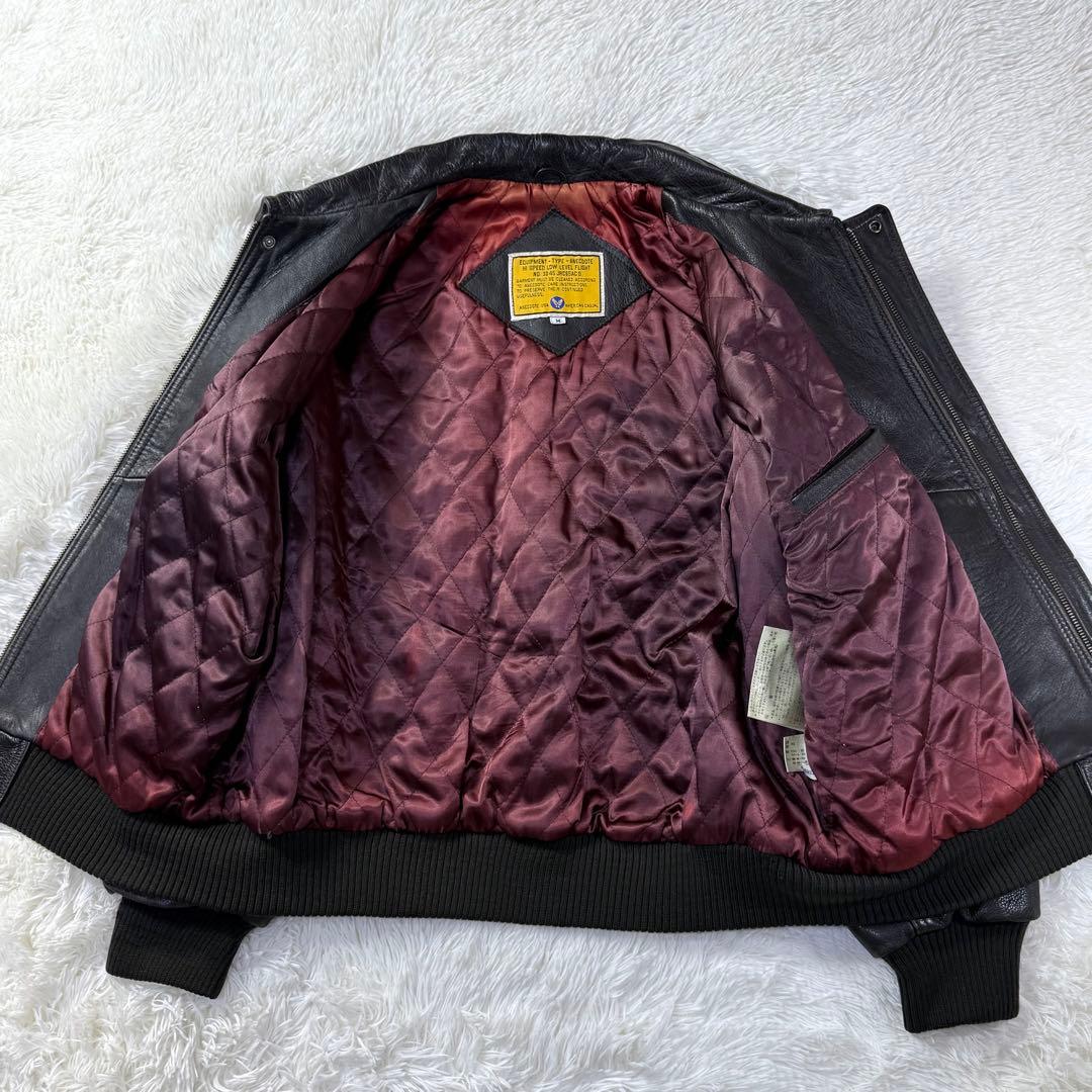 美品】90s A-2 フライトレザージャケット ダークブラウン 牛革 短丈 M