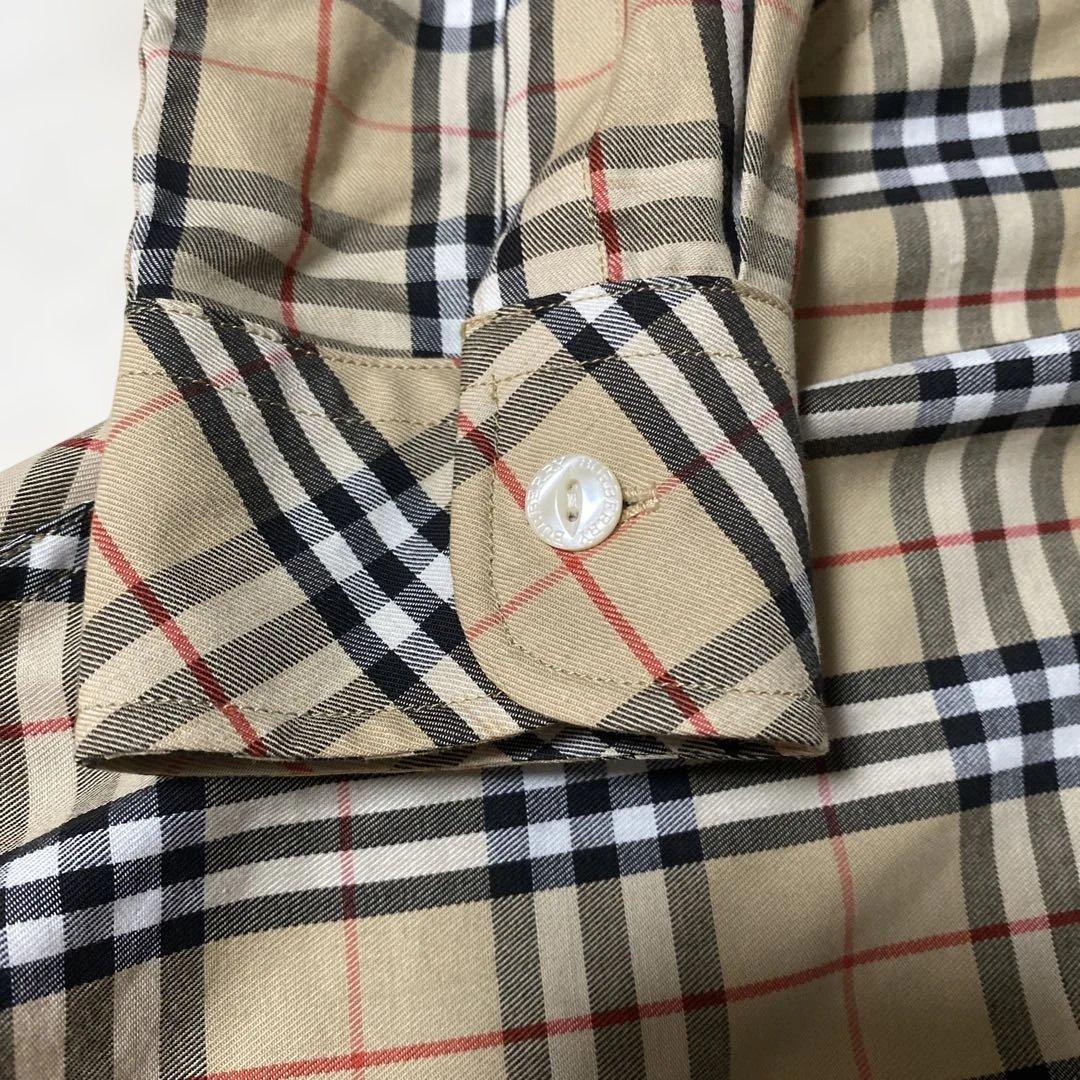 美品 Burberry London バーバリー ノバチェックシャツ ホース刺繍