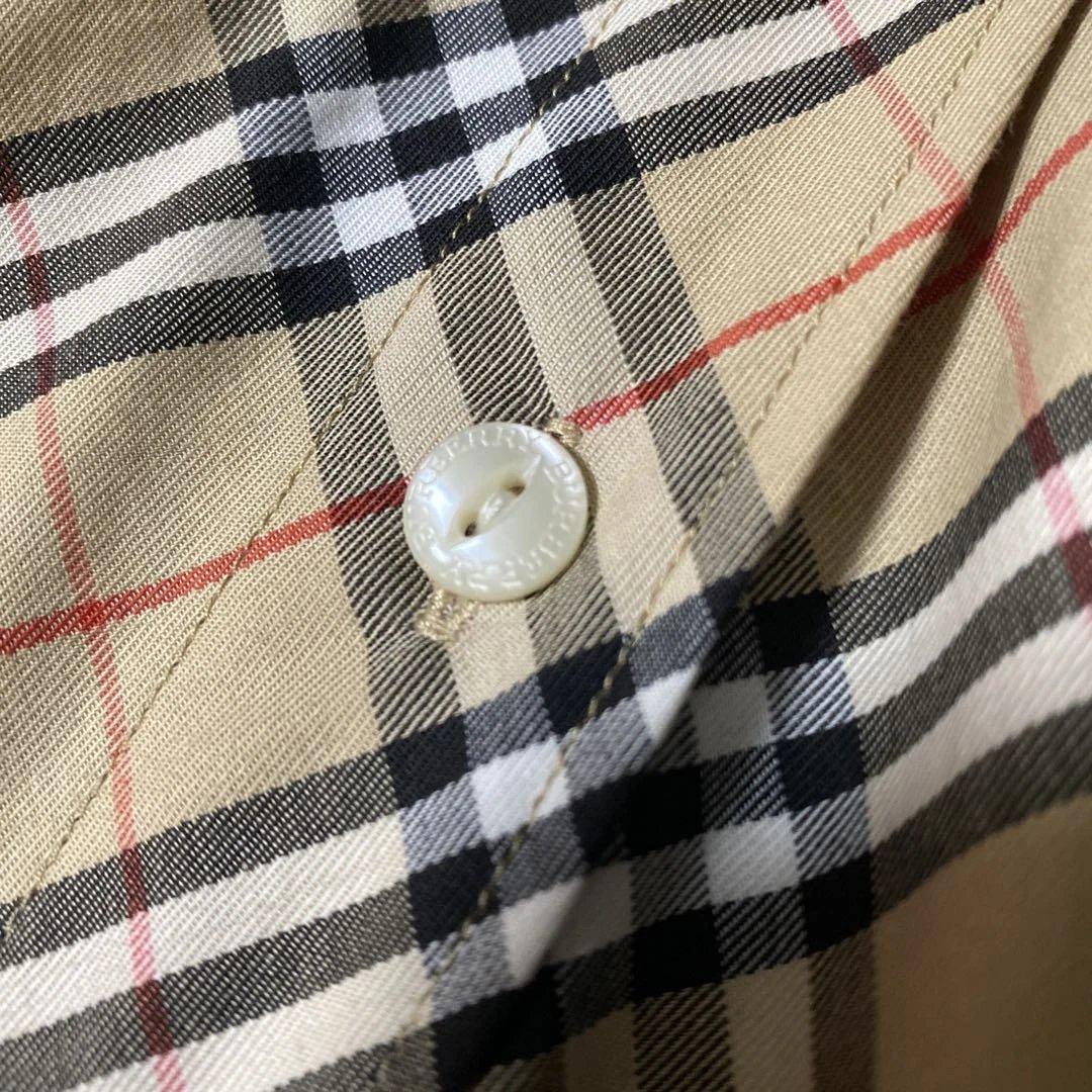 美品 Burberry London バーバリー ノバチェックシャツ ホース刺繍
