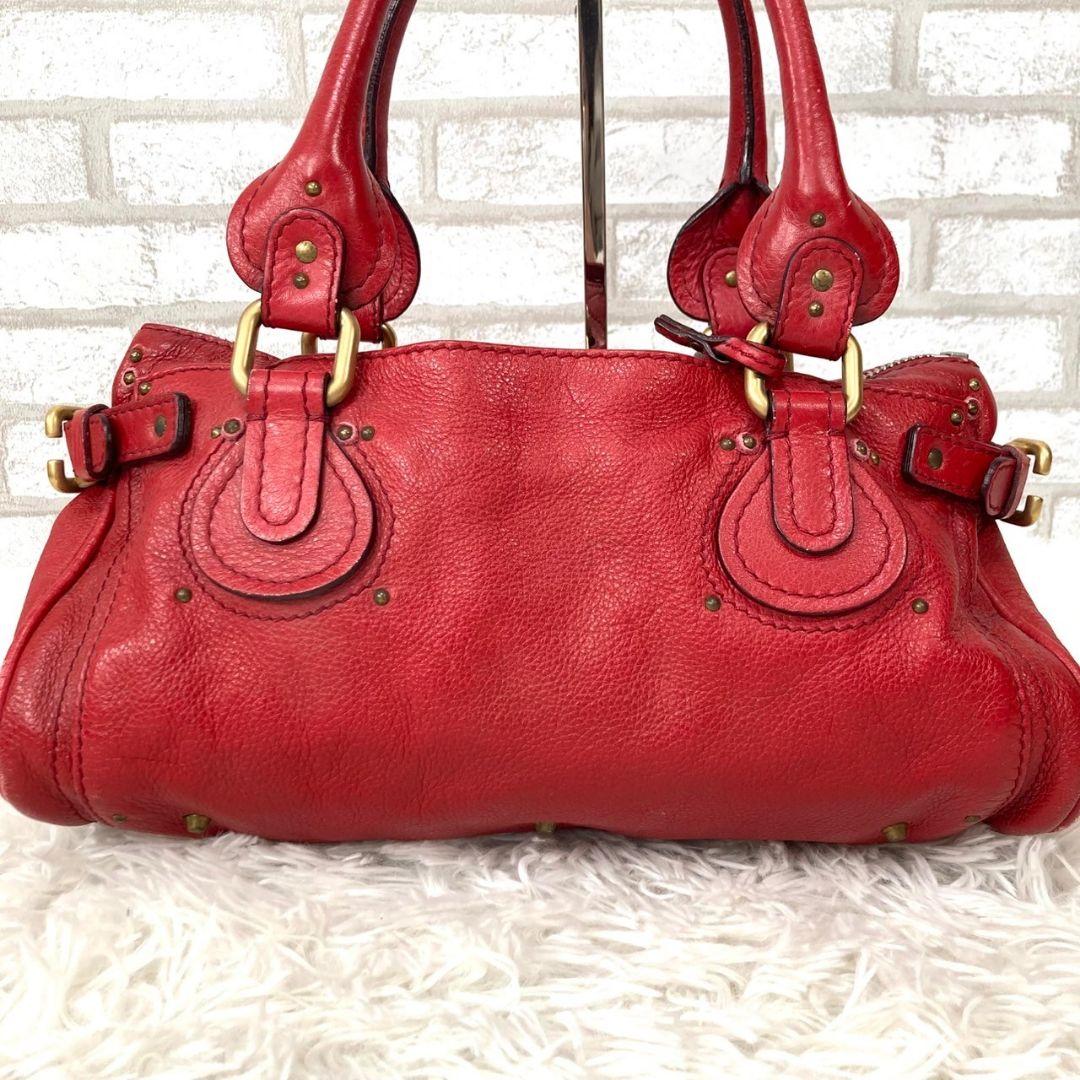 Chloe クロエ パディントン ハンドバッグ 南京錠 赤 - メルカリ