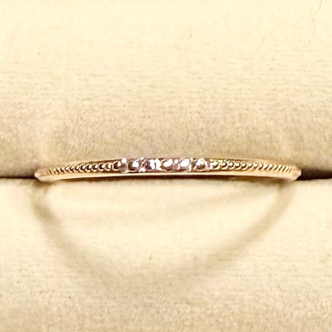 ★miroir 10K 世界最小ダイヤリング　ゴールド　11号