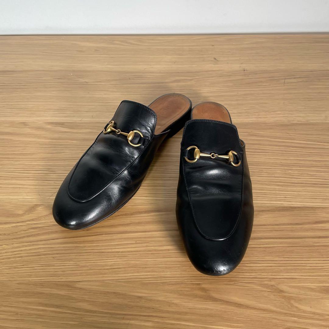 グッチ　プリンスタウン　ローファー　スリッポン　ホースビット　レザー　黒 39