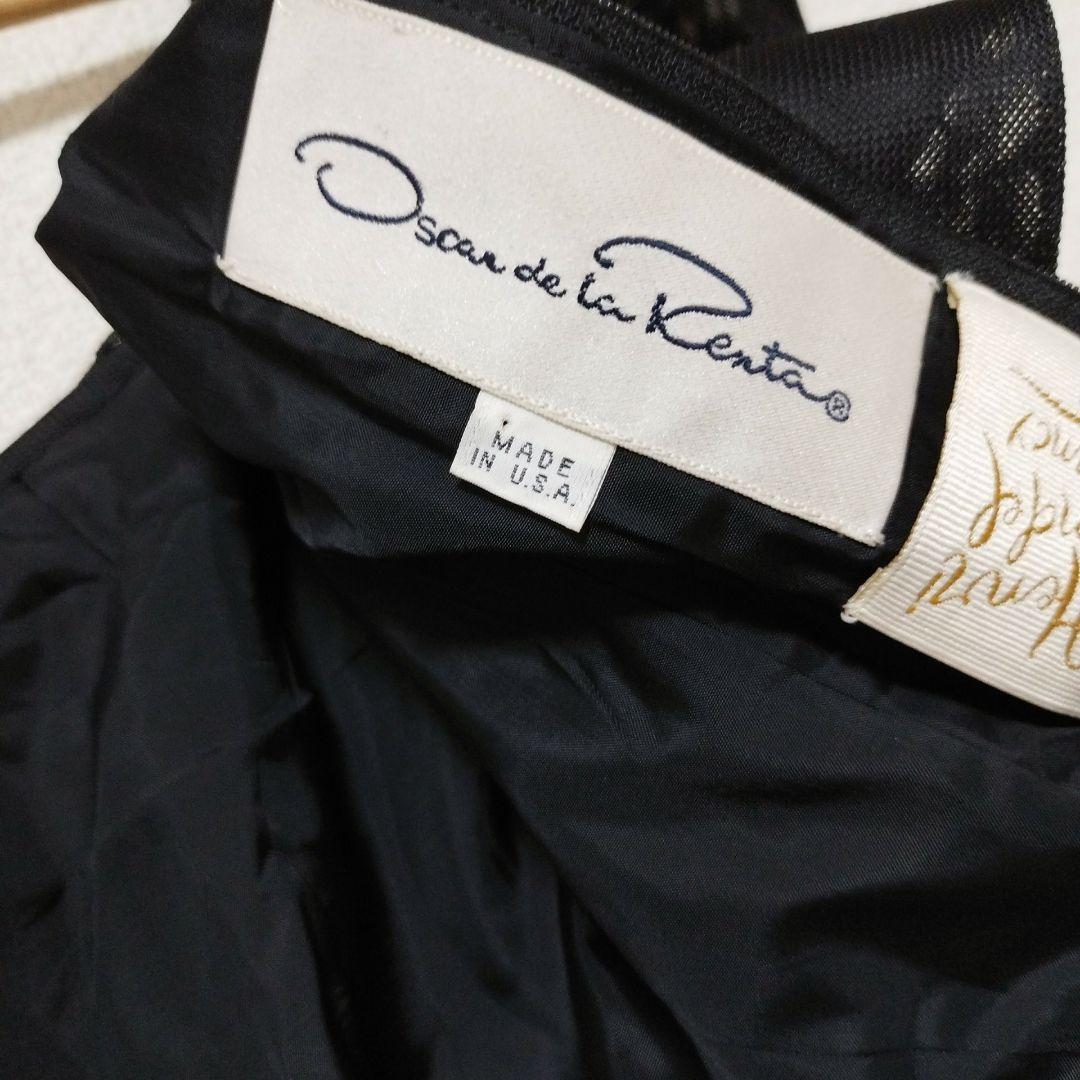 オスカーデラレンタ ドレス ブラック フリル アシンメトリー