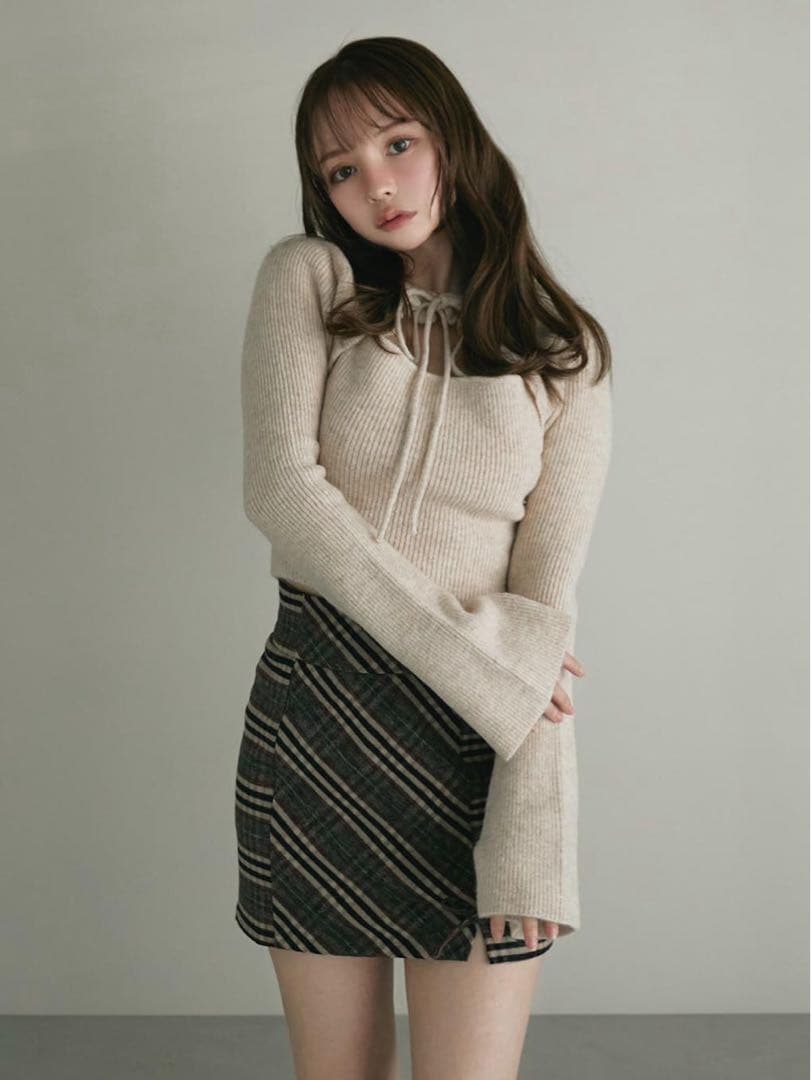 トップス andmary Anita ribbon knit tops