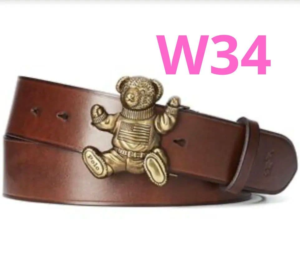 【新品未使用タグ付き】ポロラルフローレン　ベア　ベルト　茶色