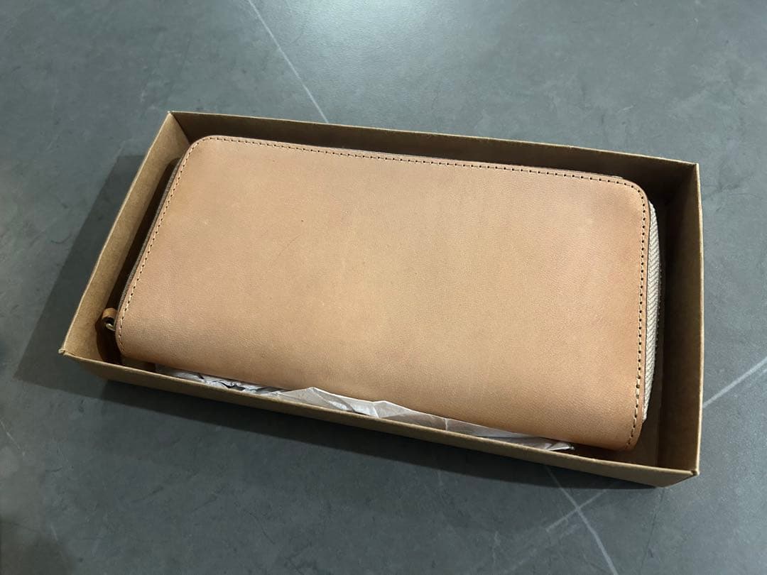 無印良品★イタリア産ヌメ革★ラウンドファスナー長財布★ウォレット★革財布★レザー