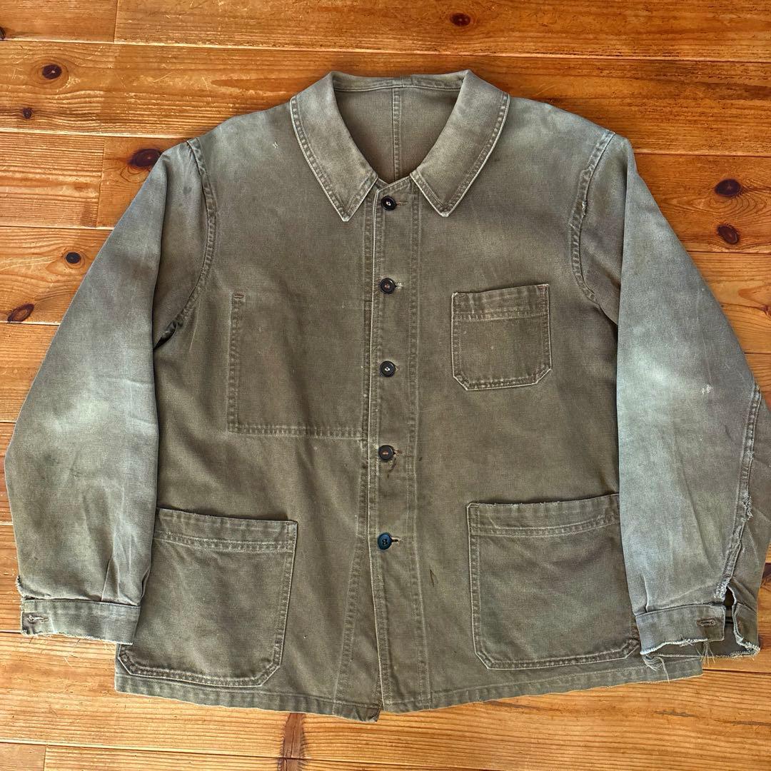1950年台頃 コットンツイルワークジャケット(Le Cres souple) フランス】1950年代頃のコットンツイルワークジャケット(Le Cres
