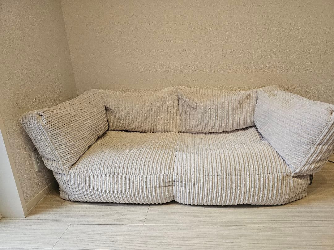 LoungePug ストライプL字型ソファ