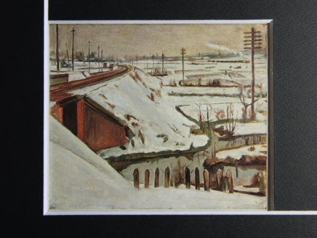 児島善三郎、【下板橋雪景】、希少な画集画、新品高級額 額装付、状態良好