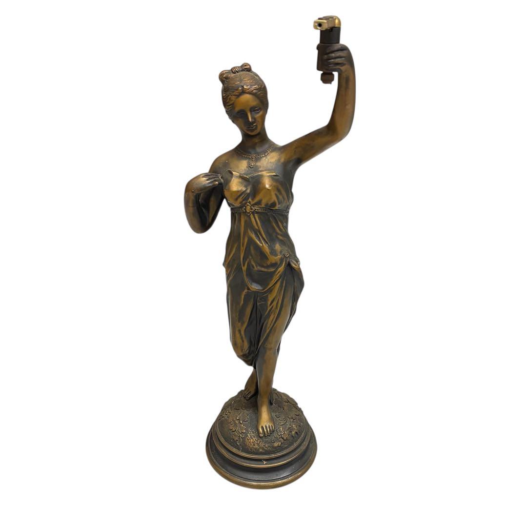 ブロンズ象　女神　アンティーク　昭和　レトロ インテリア　置物 Yahoo!オークション -「ブロンズ像」(アナログ) (置時計)の落札相場